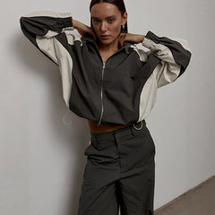 Drawstring Sports Jacket Trousers Suit Women - Bless Charm