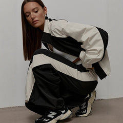 Drawstring Sports Jacket Trousers Suit Women - Bless Charm