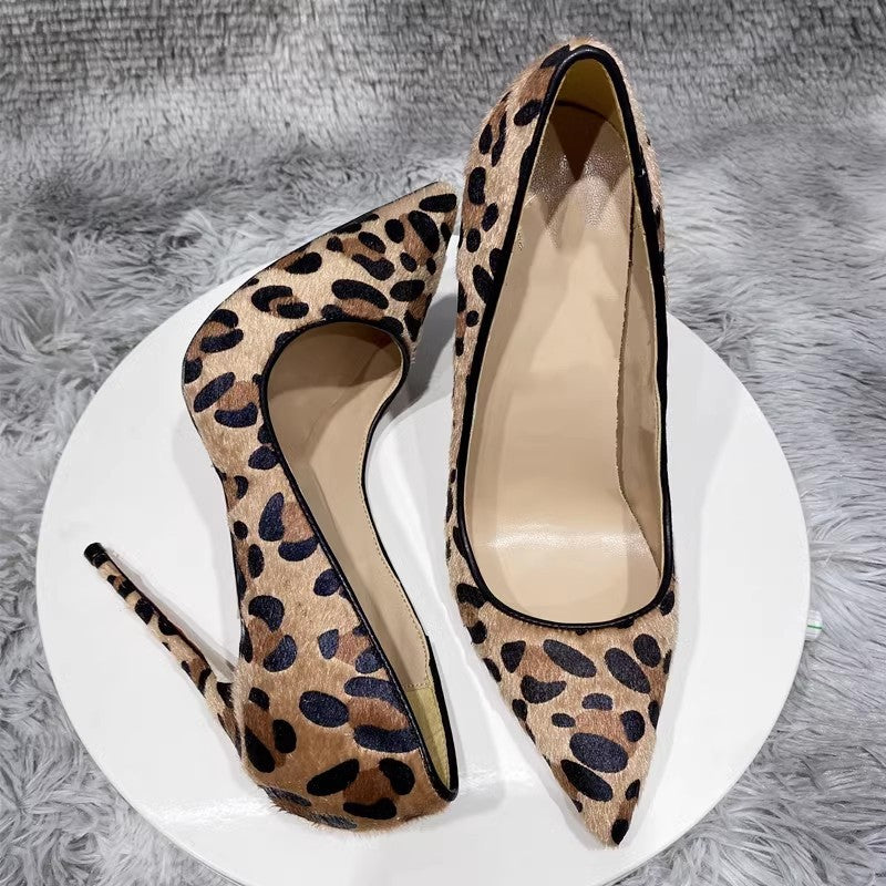 Suede Leopard Print High Heels For Women - Premium Bags from Bless Charm - Just $159.66! Shop now at Bless Charm