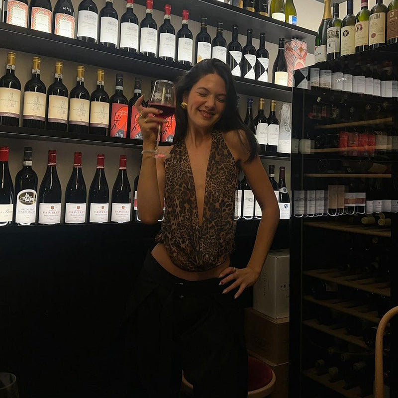 Leopard Halterneck Top - Bless Charm