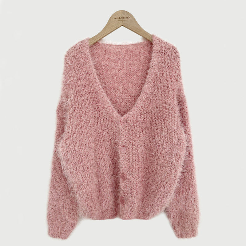 Mink Long-sleeved Knitted Cardigan For Women - Premium Top from Bless Charm - Just $0! Shop now at Bless Charm