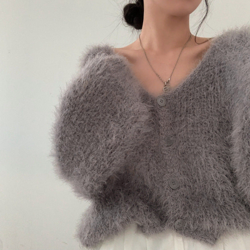 Mink Long-sleeved Knitted Cardigan For Women - Premium Top from Bless Charm - Just $0! Shop now at Bless Charm