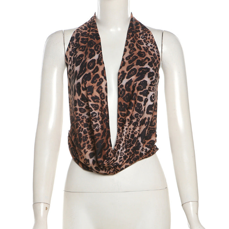 Leopard Halterneck Top - Bless Charm