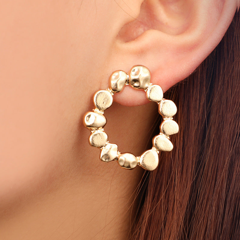 Gold Circle Earrings - Bless Charm