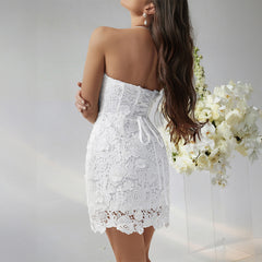 Slim-fit Solid Color Embroidered Tube Top Jumpsuit Short Skirt - Premium Bags from Bless Charm - Just $79.99! Shop now at Bless Charm