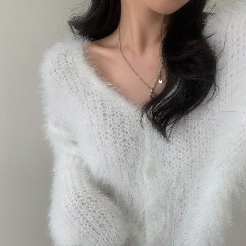 Mink Long-sleeved Knitted Cardigan For Women - Premium Top from Bless Charm - Just $0! Shop now at Bless Charm