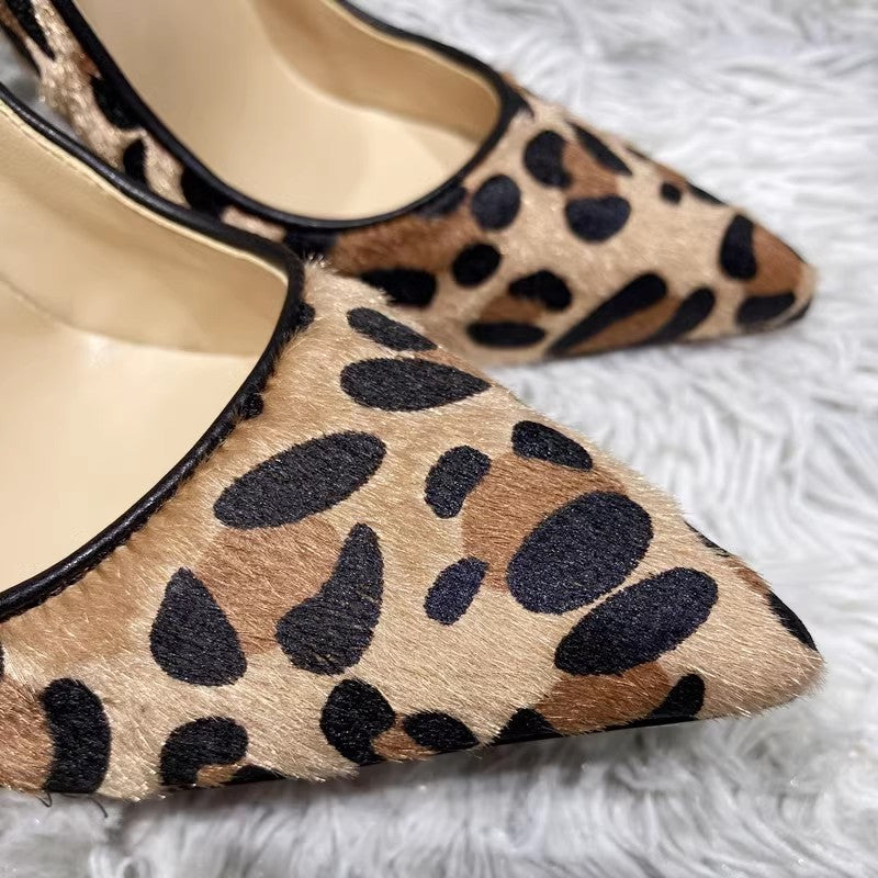 Suede Leopard Print High Heels For Women - Premium Bags from Bless Charm - Just $159.66! Shop now at Bless Charm
