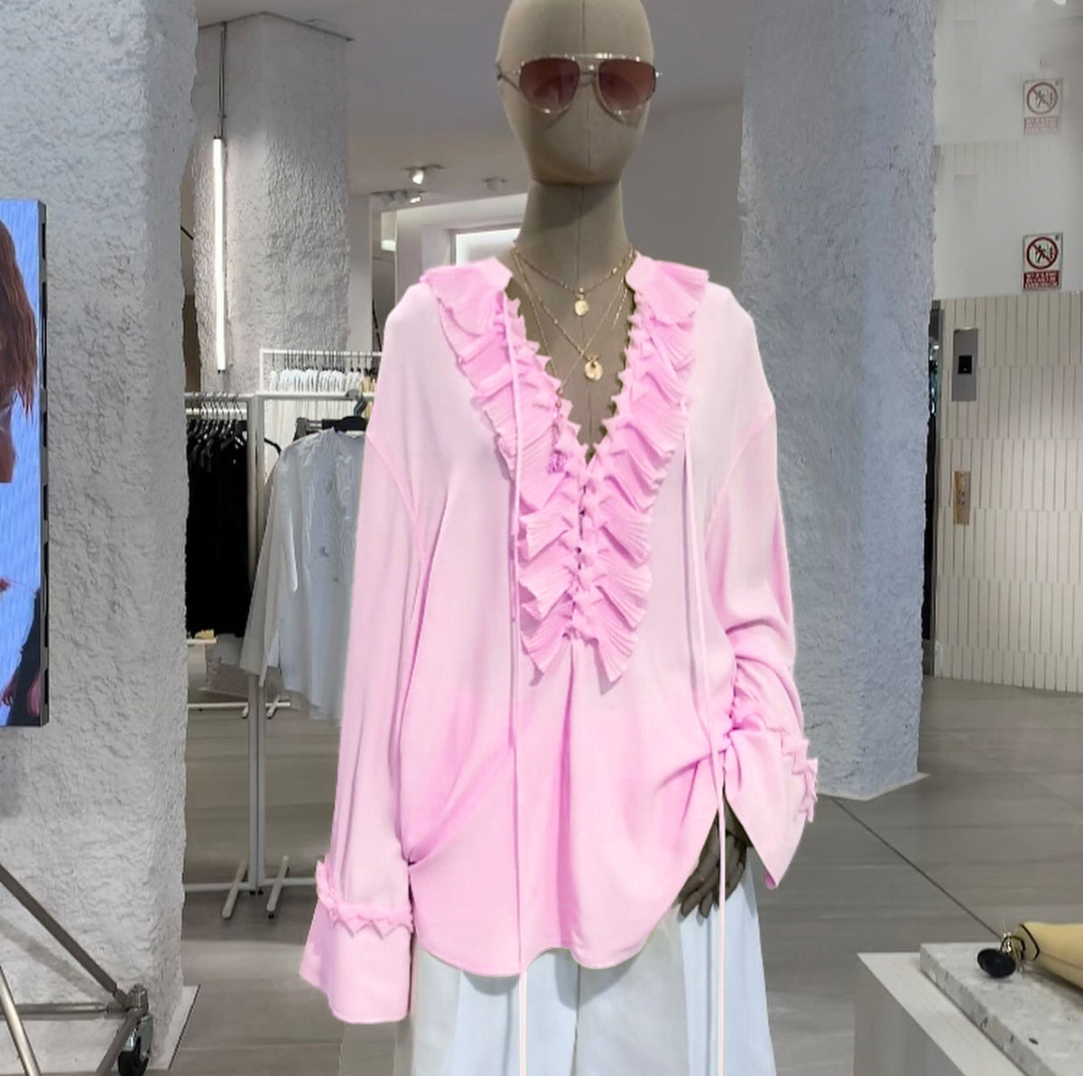 Pleated Lace Collar Top - Bless Charm