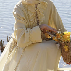 Pleated Lace Collar Top - Bless Charm