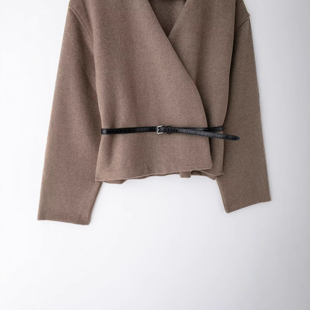 Belt V-neck Coat - Bless Charm