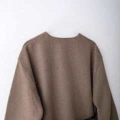 Belt V-neck Coat - Bless Charm