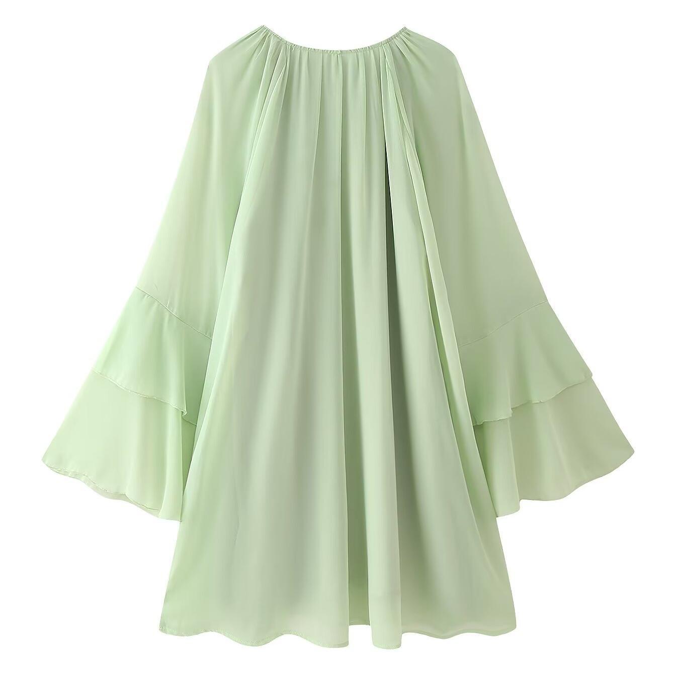 Women's Gentle Chiffon Laminated Ruffled Dress - Premium Bags from Bless Charm - Just $69.99! Shop now at Bless Charm