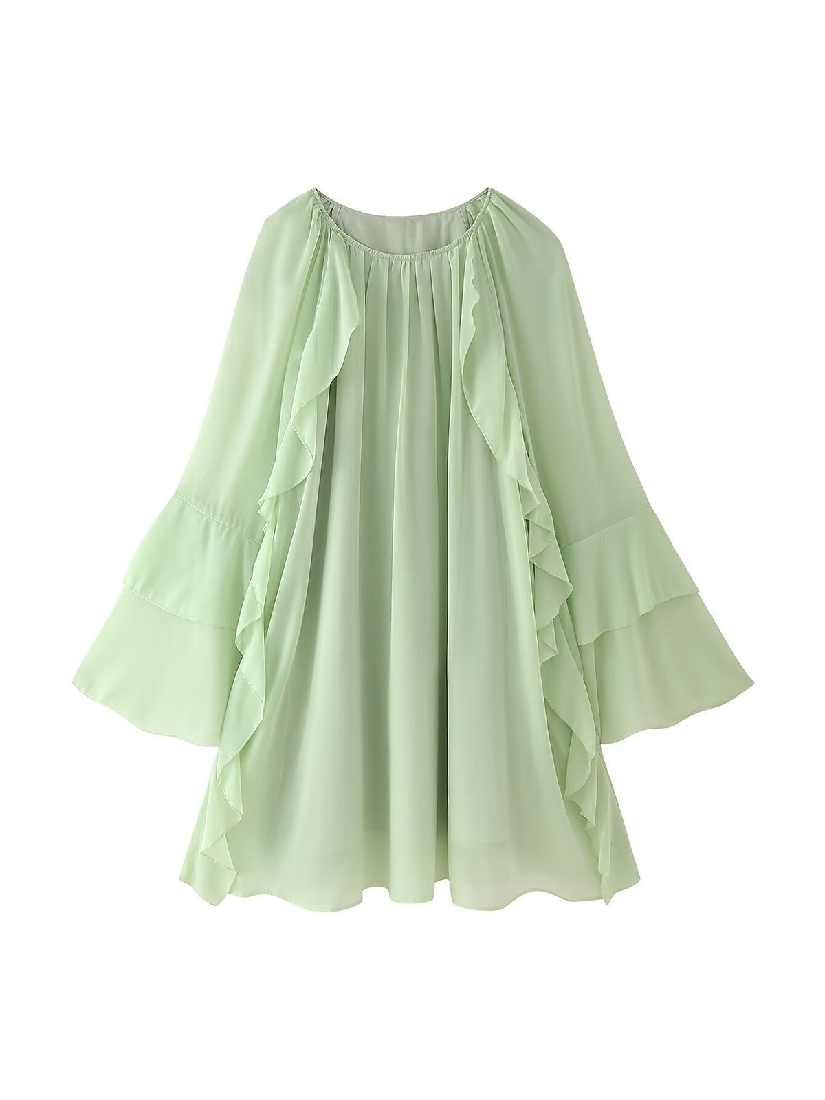 Women's Gentle Chiffon Laminated Ruffled Dress - Premium Bags from Bless Charm - Just $69.99! Shop now at Bless Charm