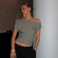 Shoulder-baring shirt - Bless Charm