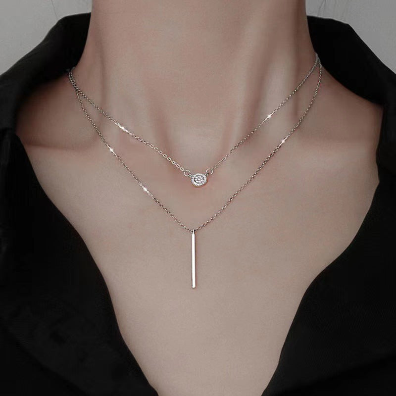White Gold Double Chain Necklaces
