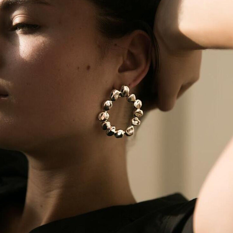 Gold Circle Earrings - Bless Charm
