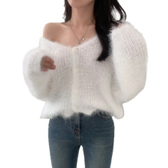 Mink Long-sleeved Knitted Cardigan For Women - Premium Top from Bless Charm - Just $0! Shop now at Bless Charm