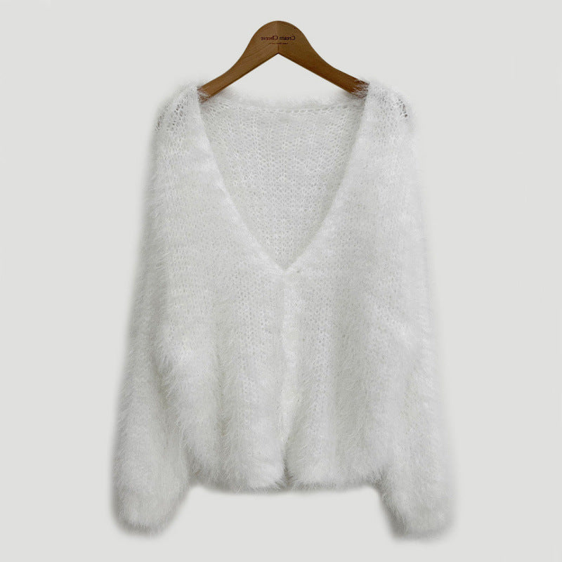 Mink Long-sleeved Knitted Cardigan For Women - Premium Top from Bless Charm - Just $0! Shop now at Bless Charm