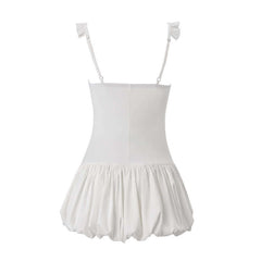 Pure Desire Style U-collar Slim-fit Wooden Ear Tulle Tutu Dress