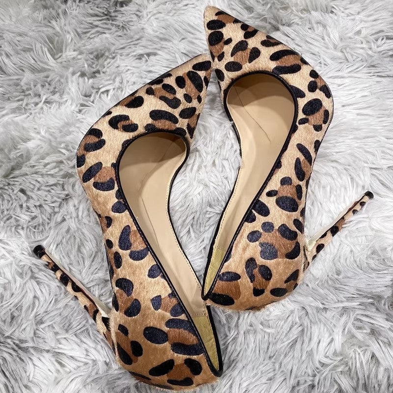 Suede Leopard Print High Heels For Women - Premium Bags from Bless Charm - Just $159.66! Shop now at Bless Charm
