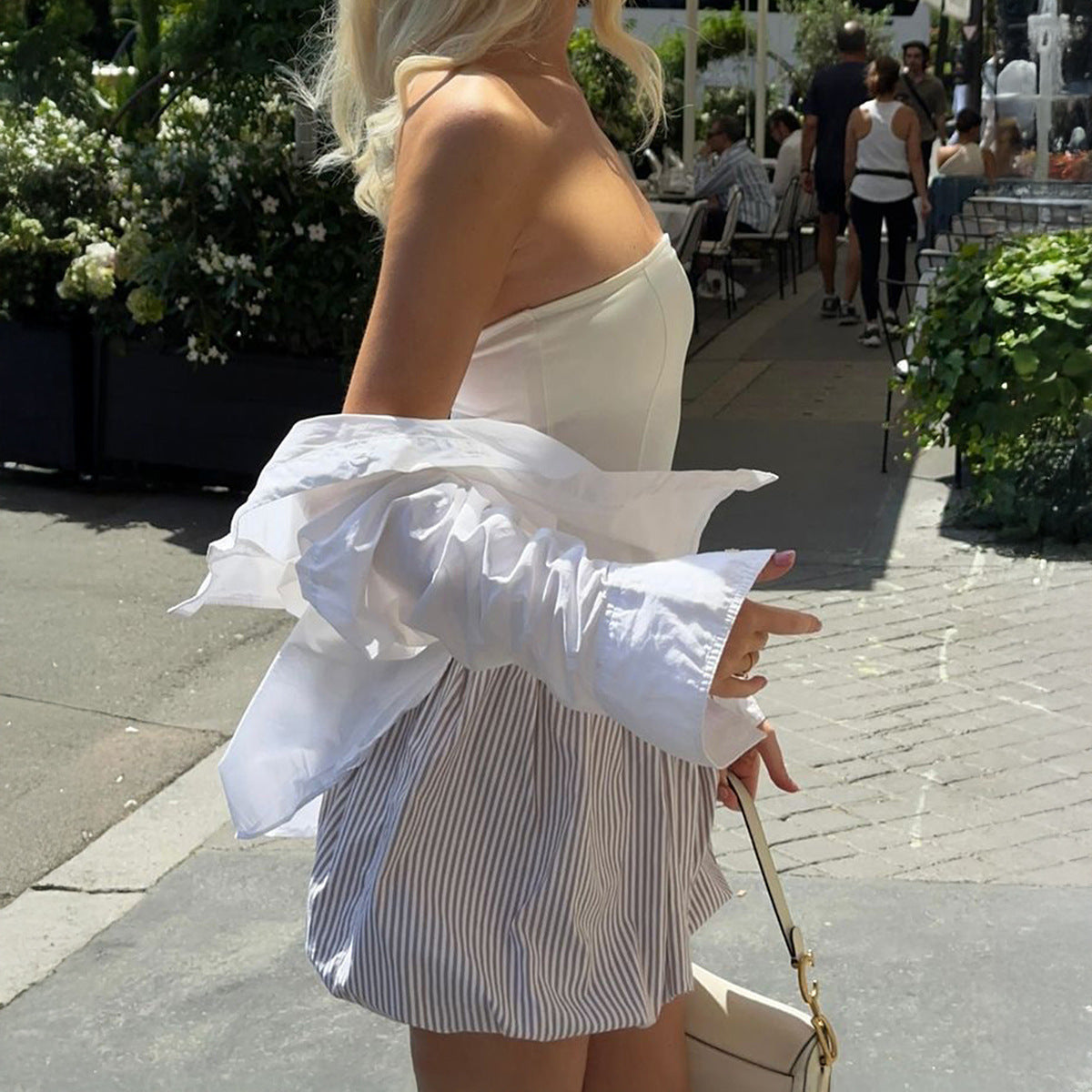 Casual Slim-fit Contrast Colors Tube Top Short Skirt Dress - Premium DRESS from Bless Charm - Just $59.99! Shop now at Bless Charm